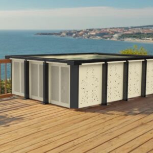 Piscine en panneau modulaire en aluminium – 3,75mx2,25m